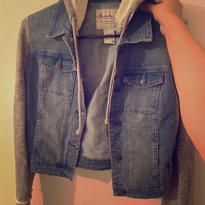 American rag jean jacket with hoodie